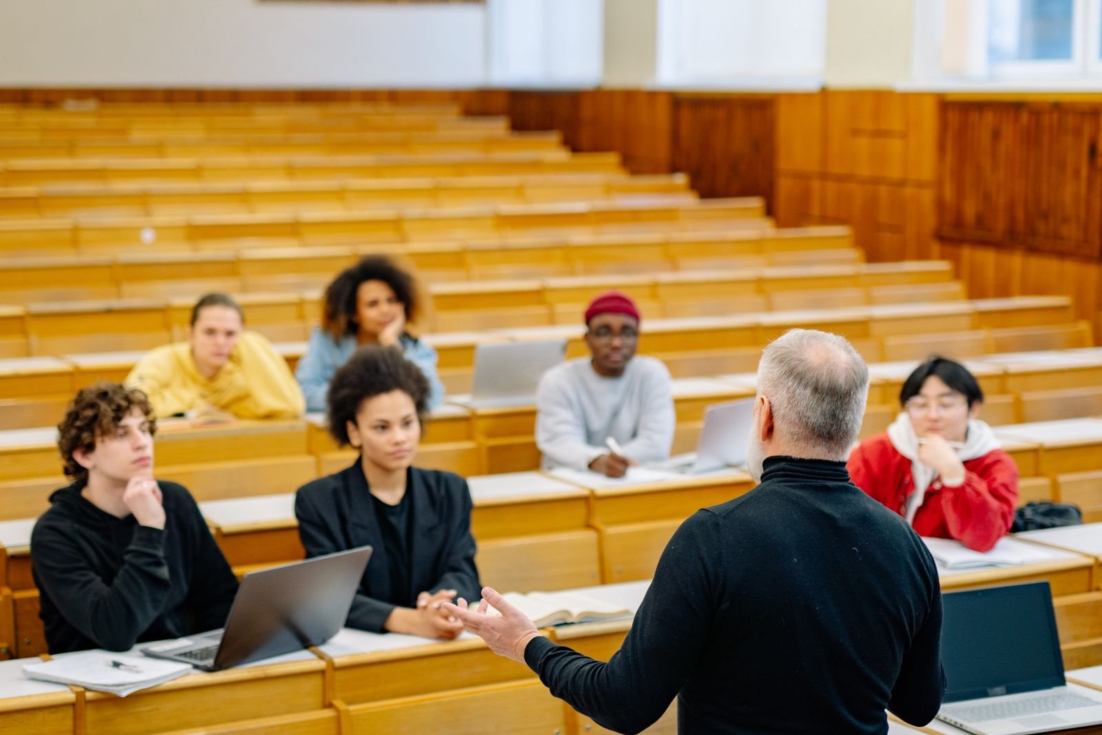 Students developing professional skills in a university lecture