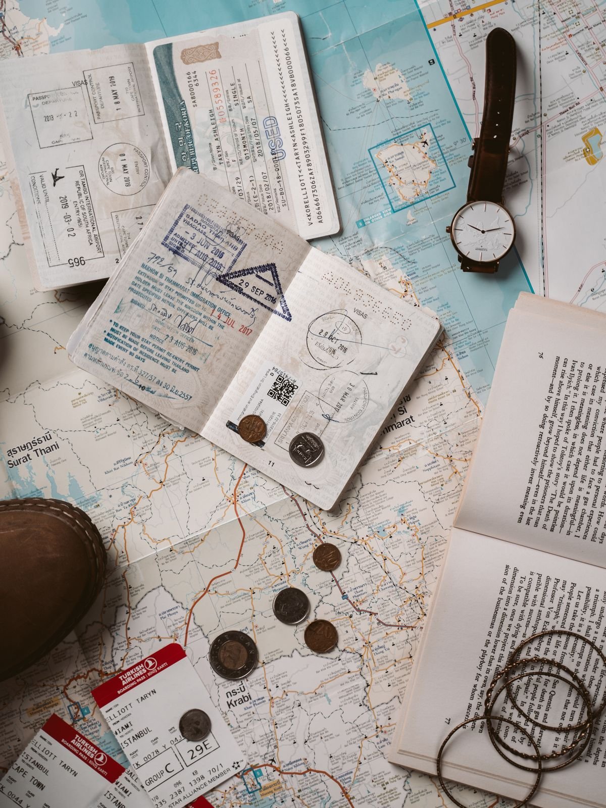 Passport and travel documents organised for overseas study